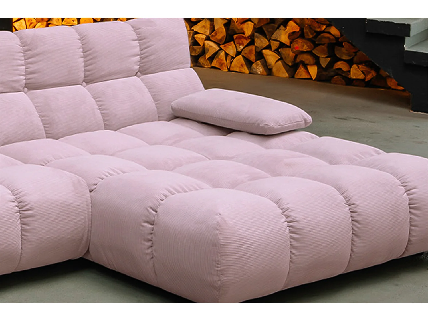 Ecksofa - Pink Cord - VIVIEN