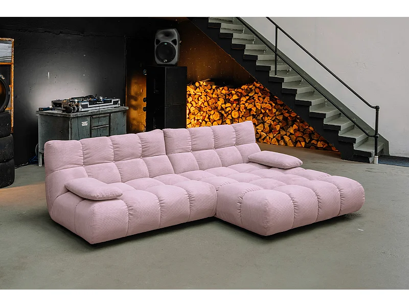 Ecksofa - Pink Cord - VIVIEN