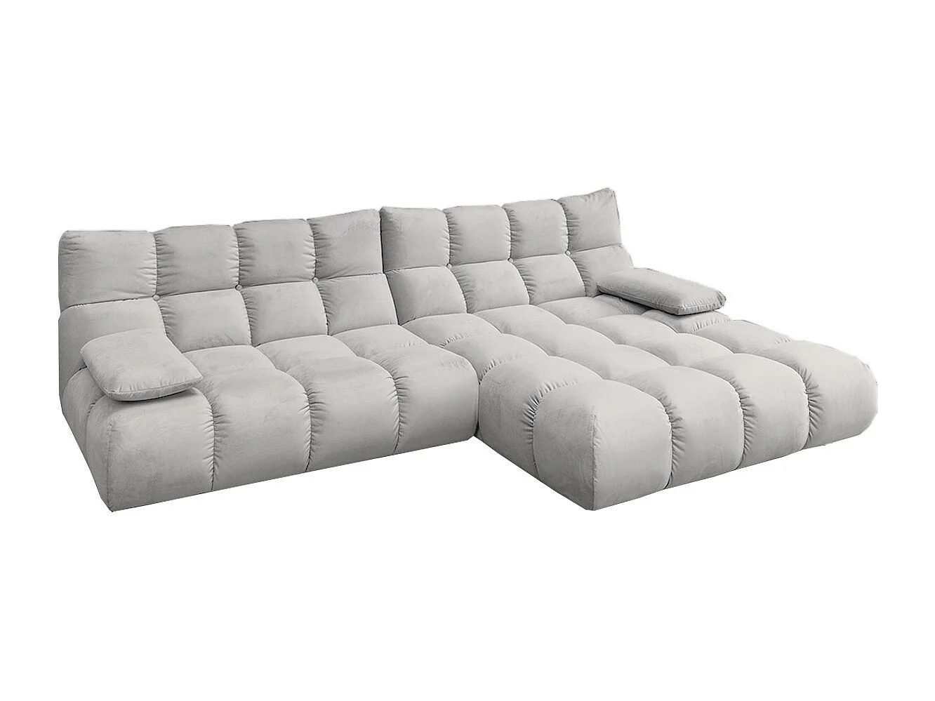 Ecksofa - Silber Velvet - VIVIEN