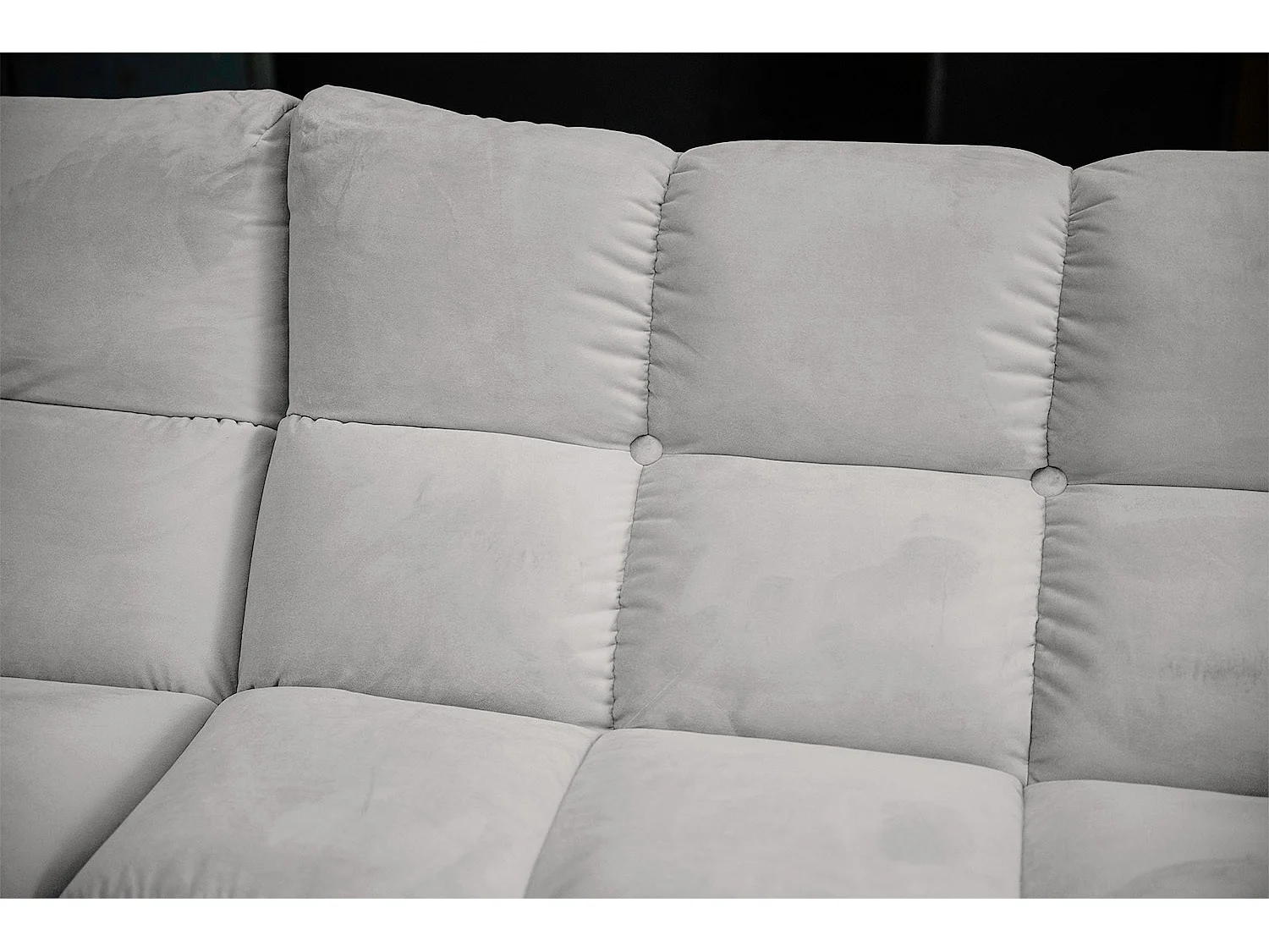 Ecksofa - Silber Velvet - VIVIEN