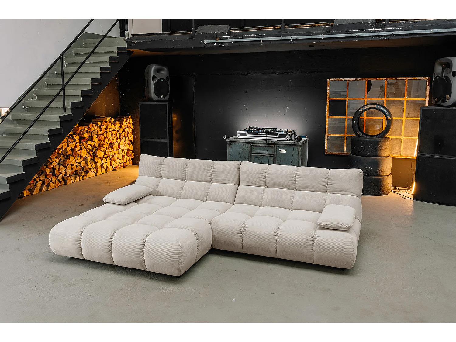 Sofá esquinero - beige Pana - VIVIEN