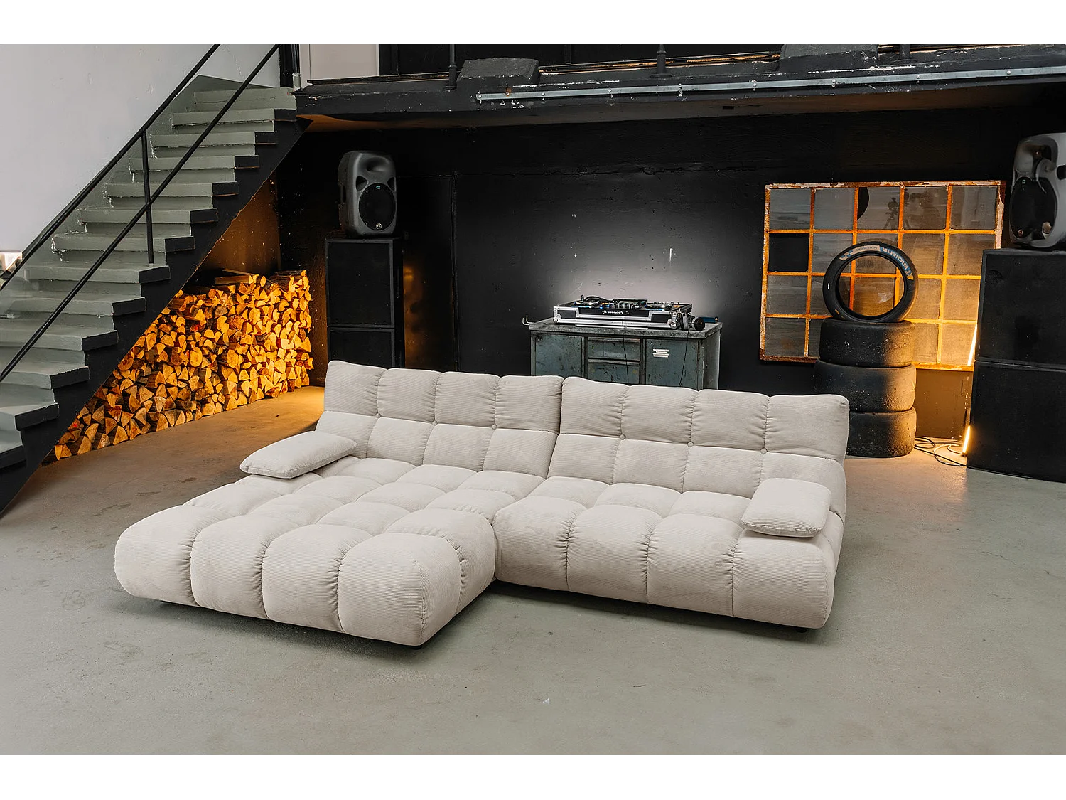 Sofá esquinero - beige Pana - VIVIEN