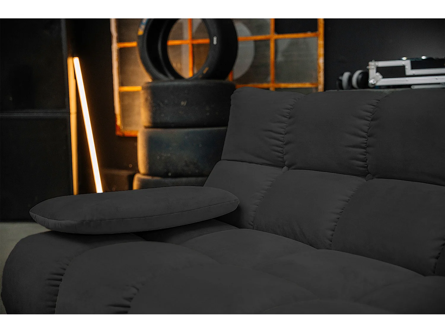 Ecksofa - Schwarz Velvet - VIVIEN