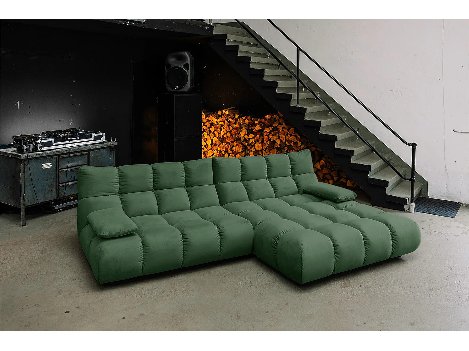 Ecksofa - Smaragdgrün Velvet - VIVIEN