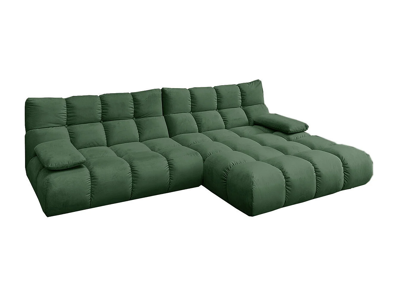 Canapé d'angle - vert émeraude Velours - VIVIEN