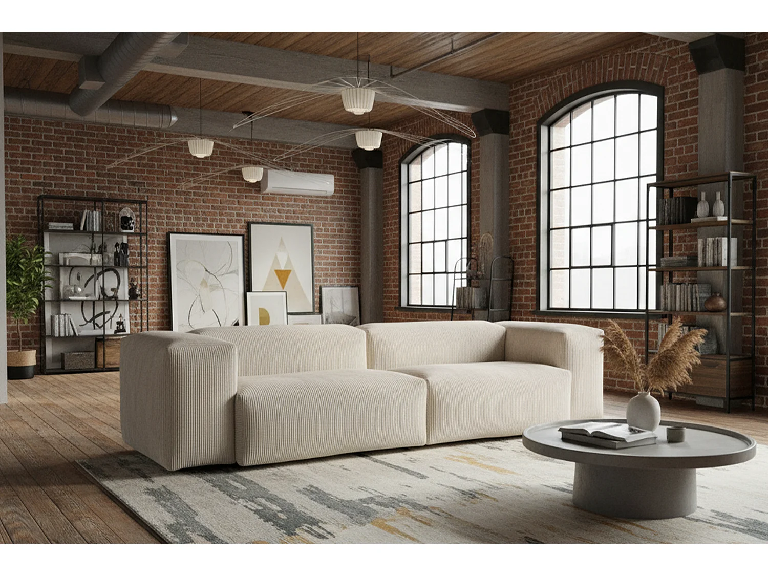 Sofa - Cremeweiß Cord - CELESTE