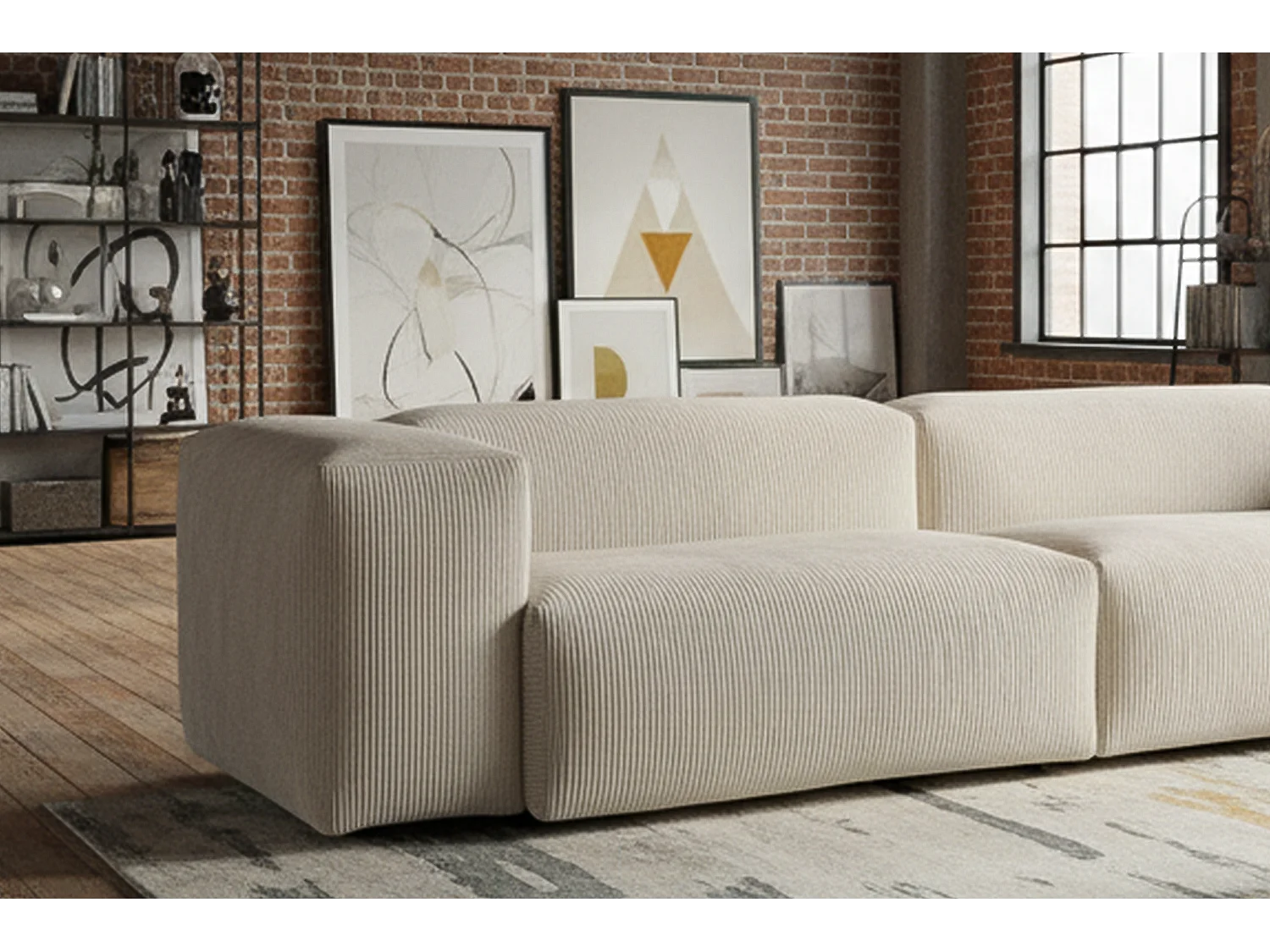 Sofa - Cremeweiß Cord - CELESTE