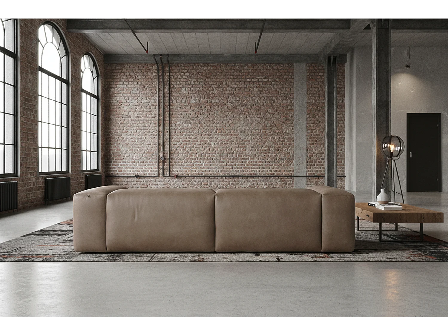 Sofa - Anthrazit Lederfaserstoff - CELESTE