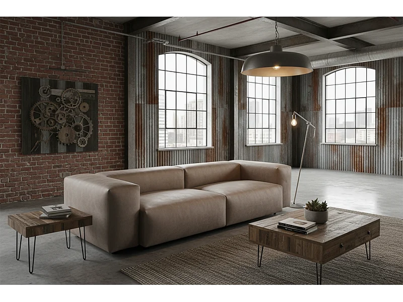 Divano - antracite Tessuto in fibra di pelle - CELESTE