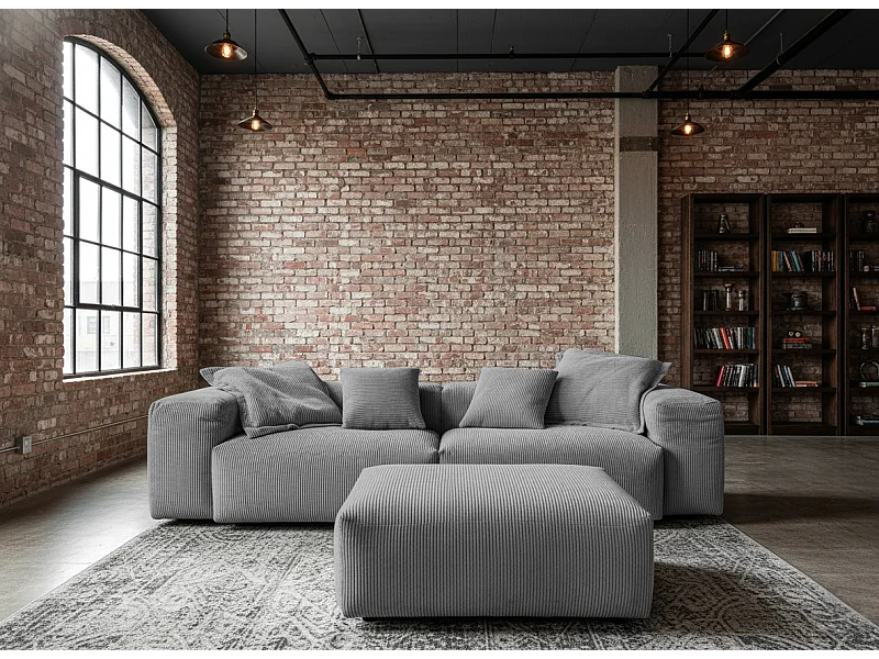 Divano - Grigio Velluto a coste - CELESTE