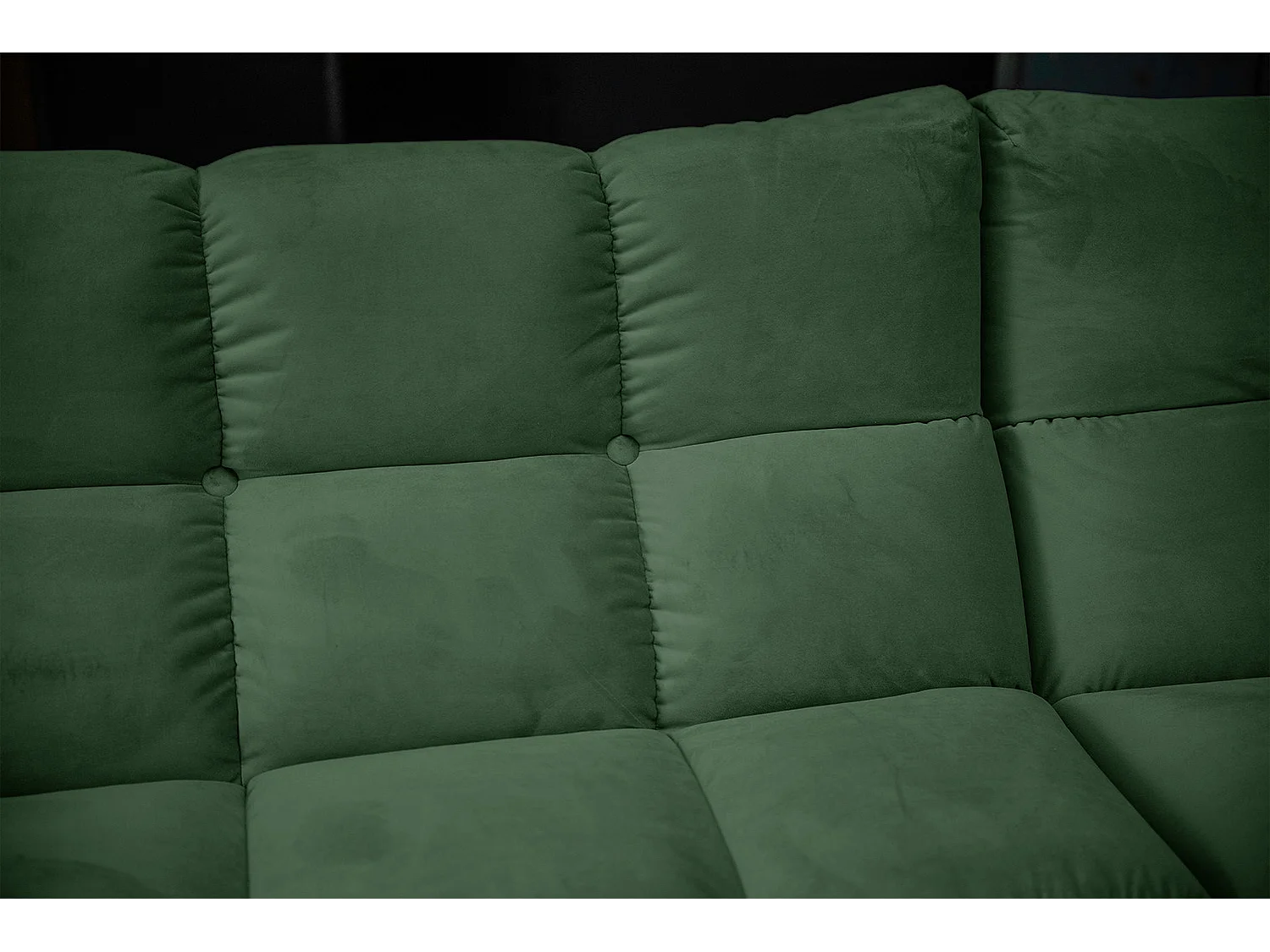 Canapé d'angle - vert émeraude Velours - VIVIEN