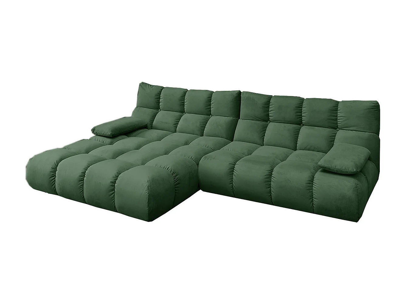 Canapé d'angle - vert émeraude Velours - VIVIEN