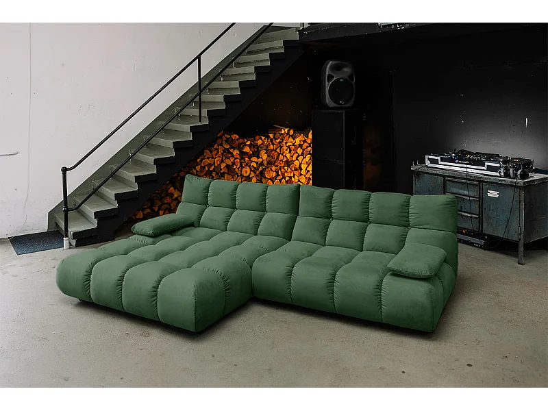 Hoekbank - Smaragdgroen Fluweel - VIVIEN