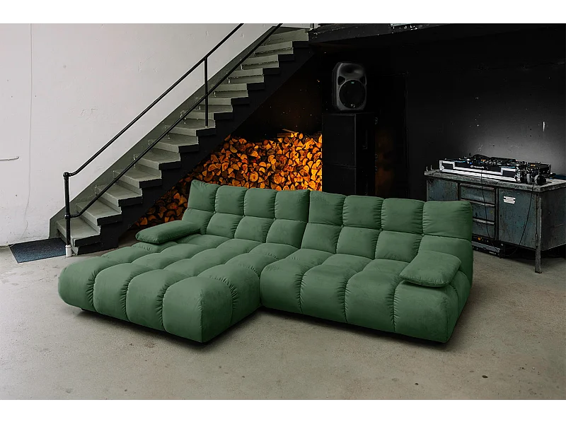 Hoekbank - Smaragdgroen Fluweel - VIVIEN