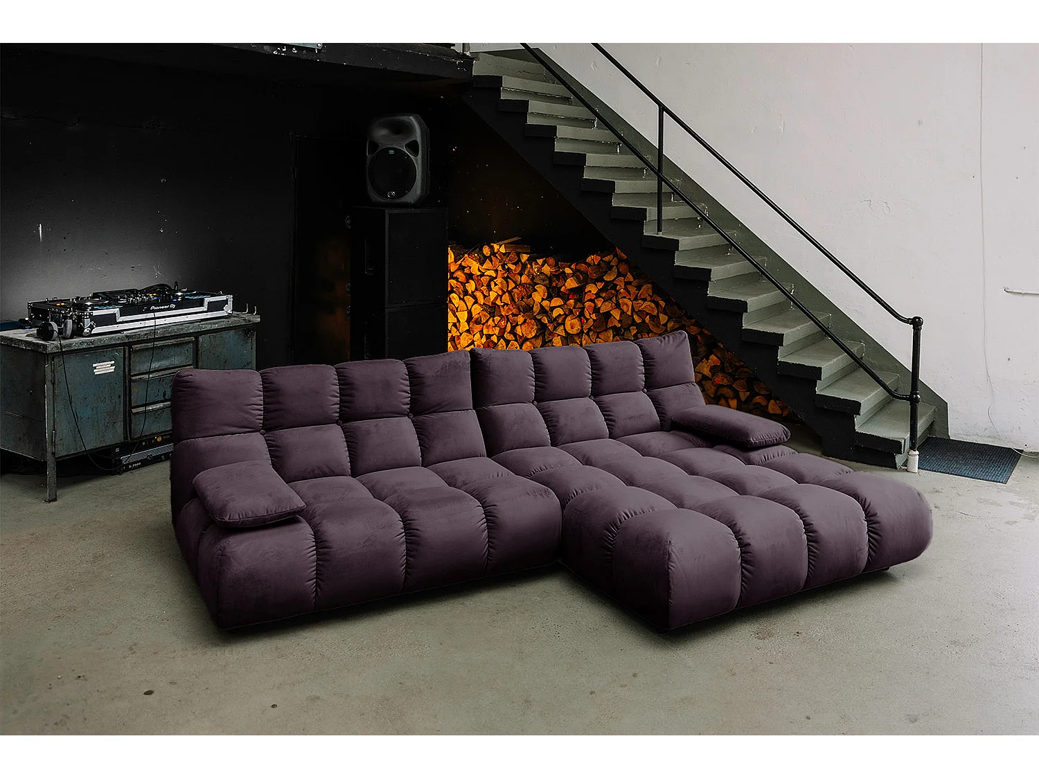 Ecksofa - Violett Velvet - VIVIEN