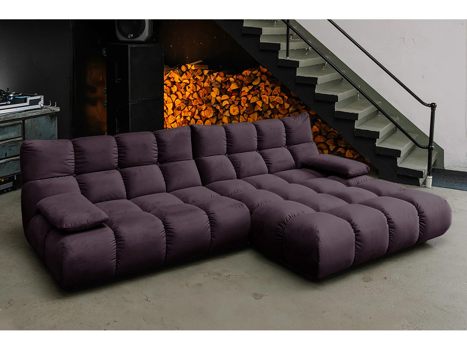 Ecksofa - Violett Velvet - VIVIEN