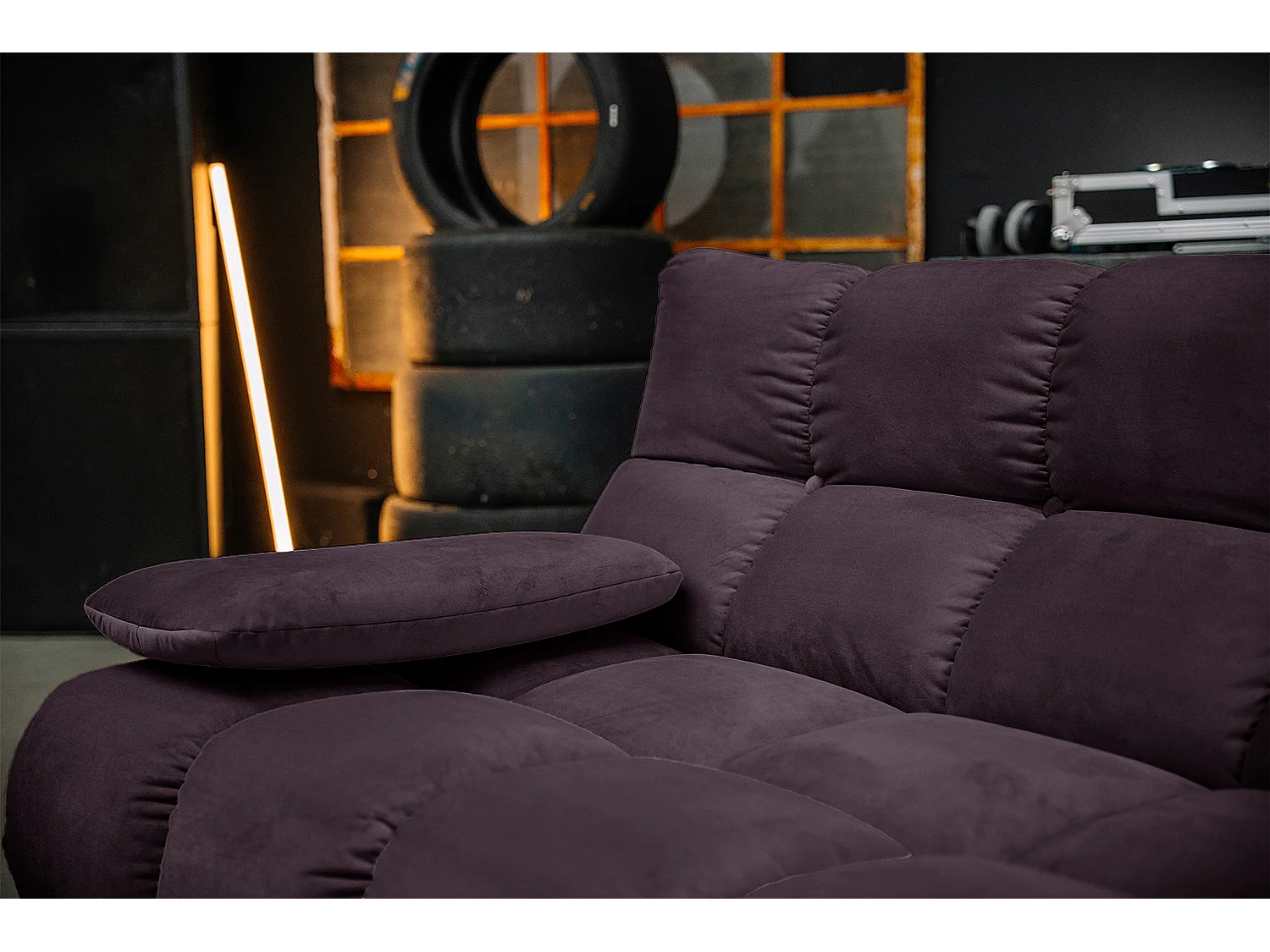 Ecksofa - Violett Velvet - VIVIEN