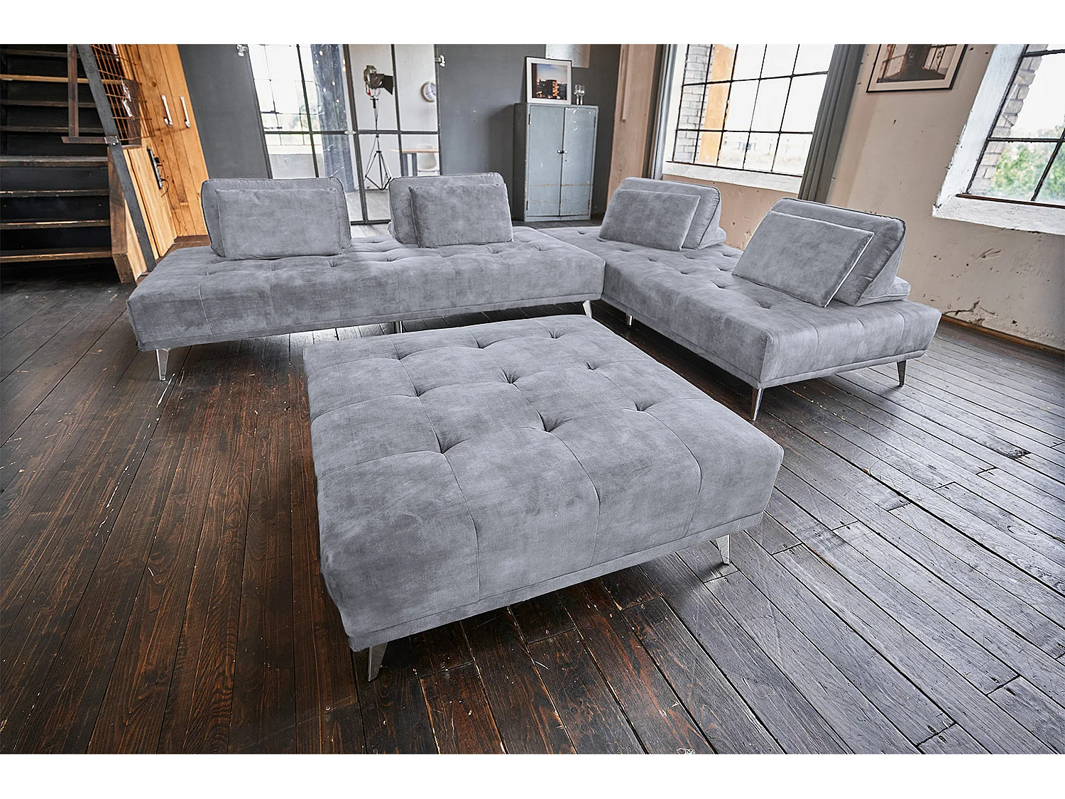 Sofá cama - Gris terciopelo - WIOLO