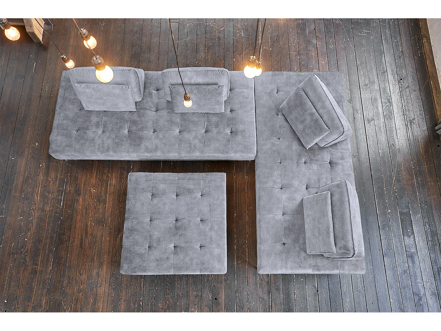 Sofá cama - Gris terciopelo - WIOLO