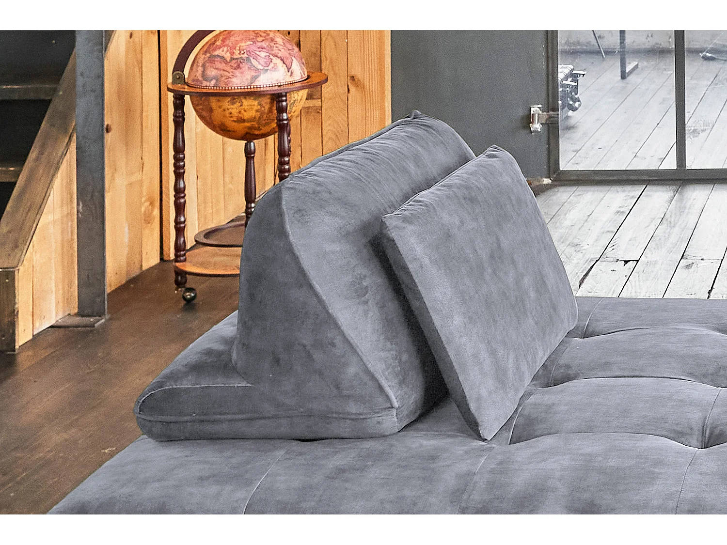 Sofá cama - Gris terciopelo - WIOLO