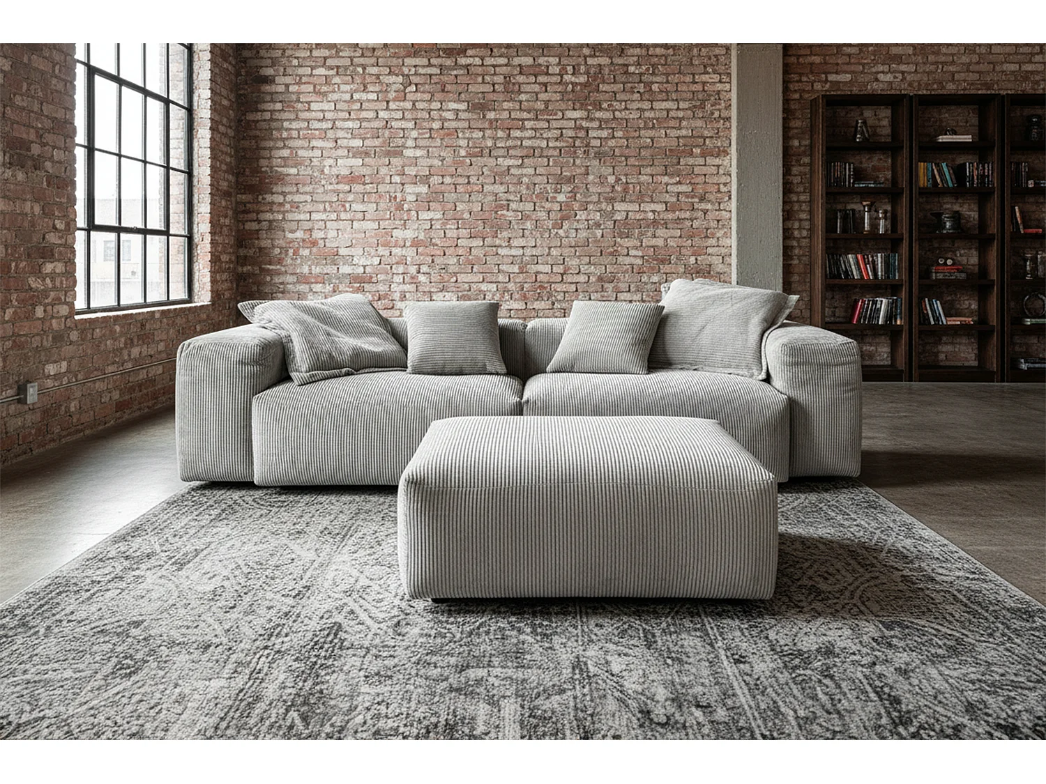 Sofa - Hellgrau Cord - CELESTE