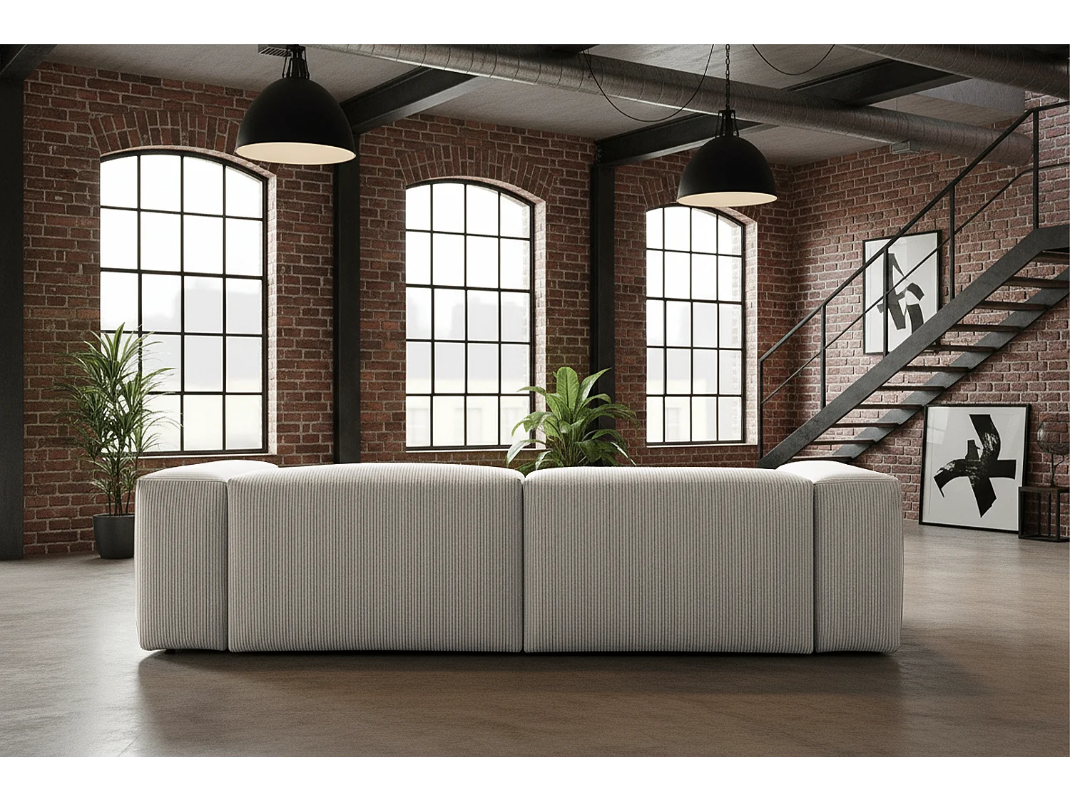 Sofa - Hellgrau Cord - CELESTE