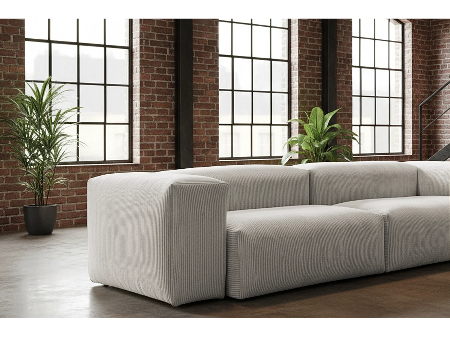 Sofa - Hellgrau Cord - CELESTE