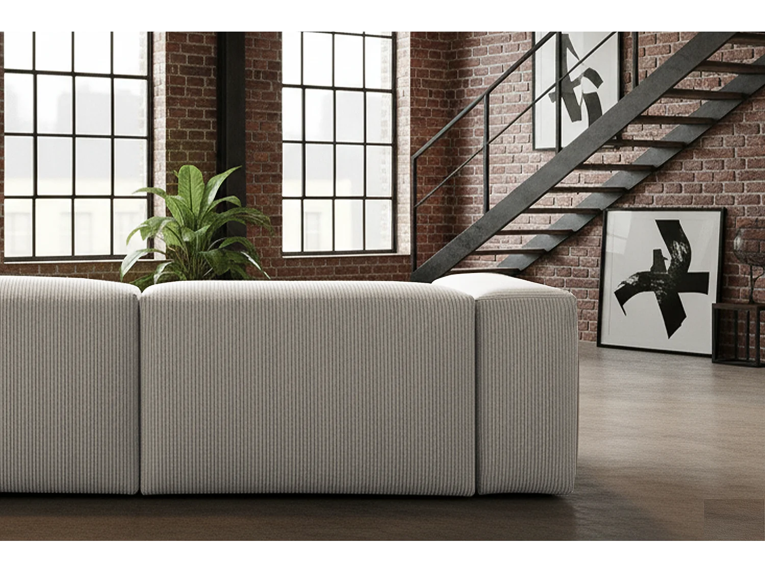 Sofa - Hellgrau Cord - CELESTE