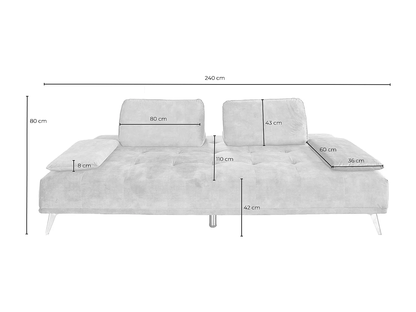 Daybed - Grau Velvet - WIOLO