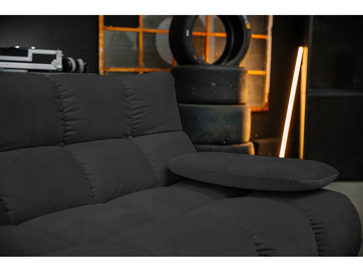 Ecksofa - Schwarz Velvet - VIVIEN