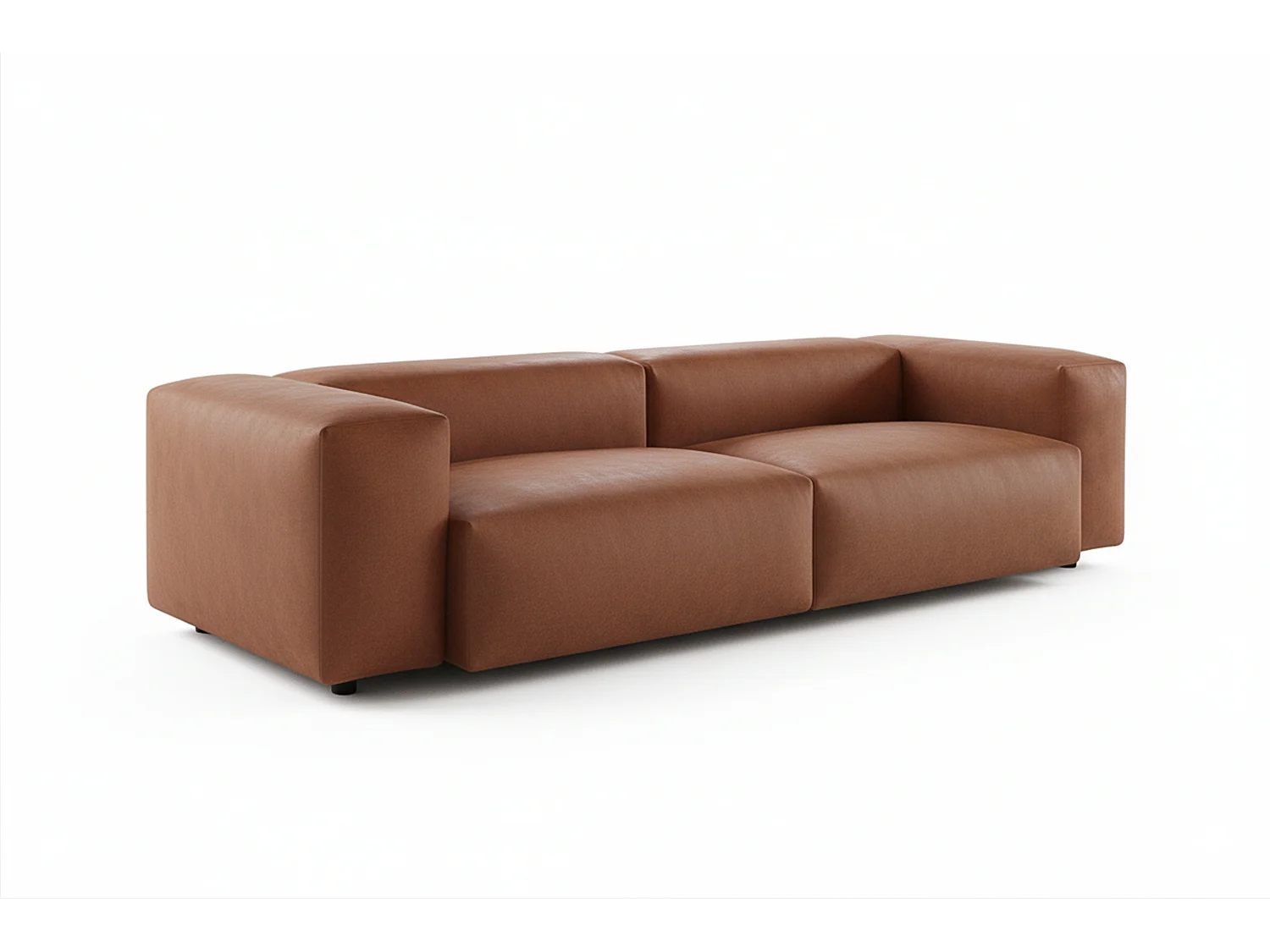 Sofa - Braun Lederfaserstoff - CELESTE