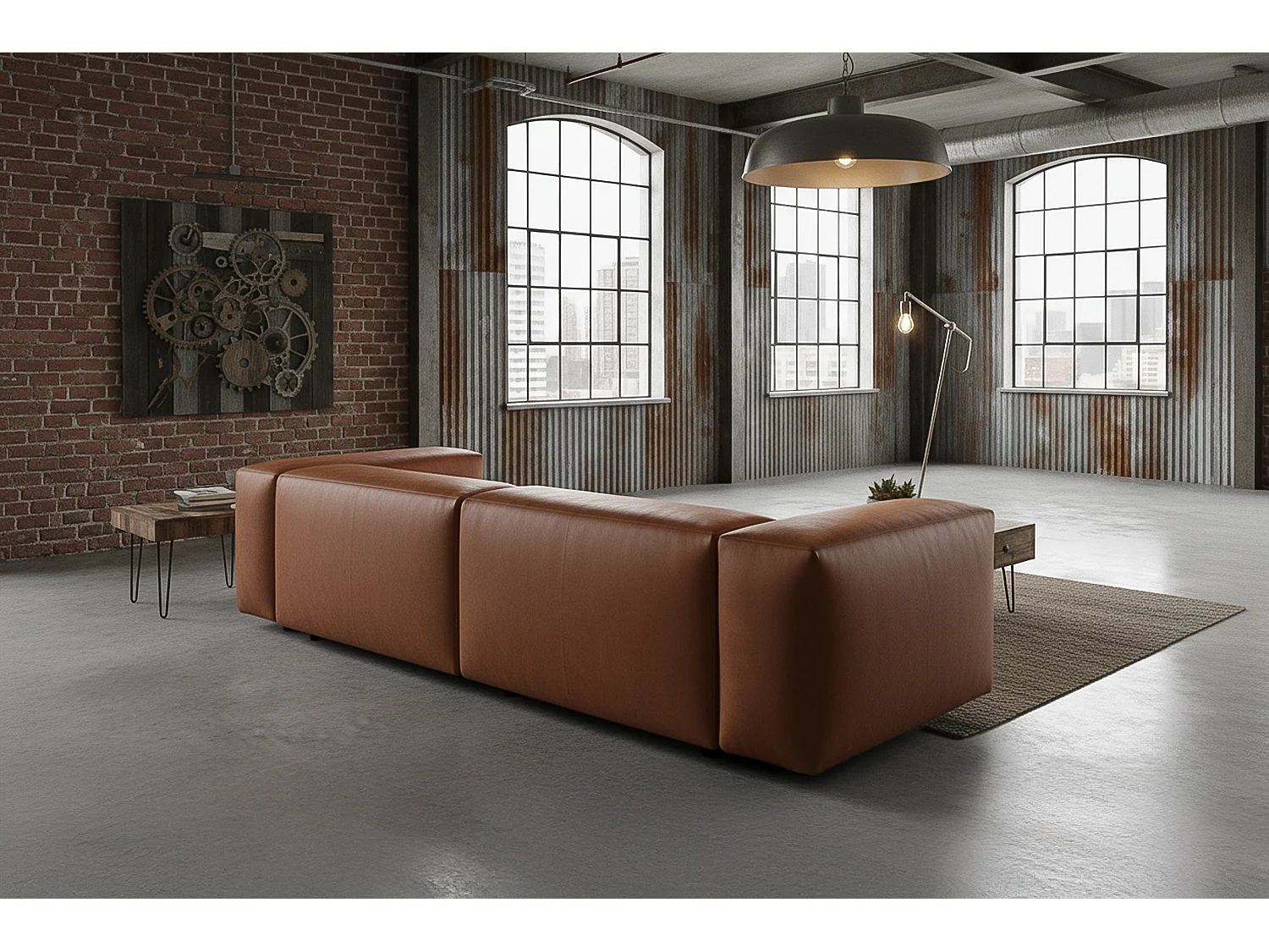 Sofa - Braun Lederfaserstoff - CELESTE