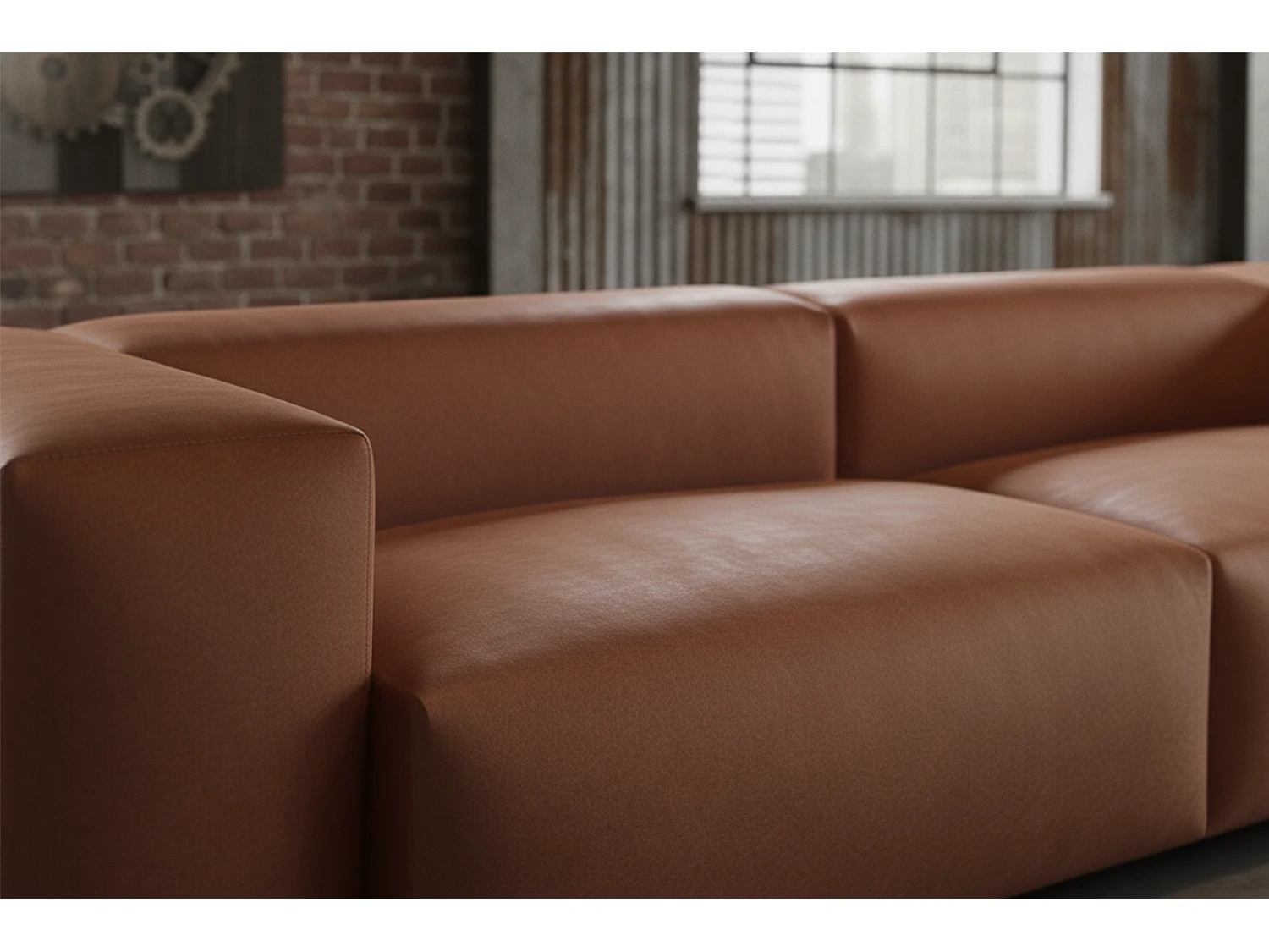 Sofa - Braun Lederfaserstoff - CELESTE