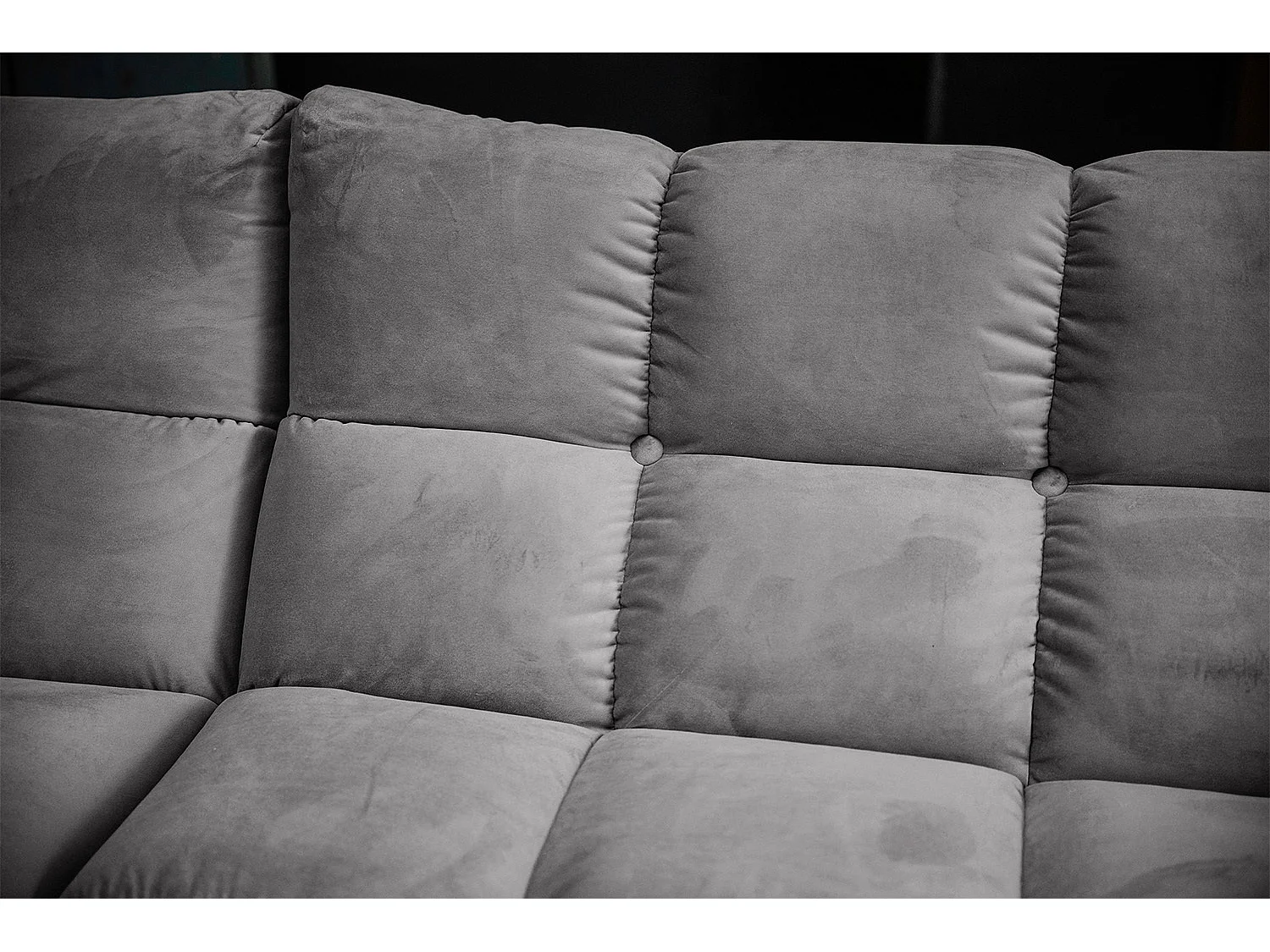 Ecksofa - Steingrau Velvet - VIVIEN