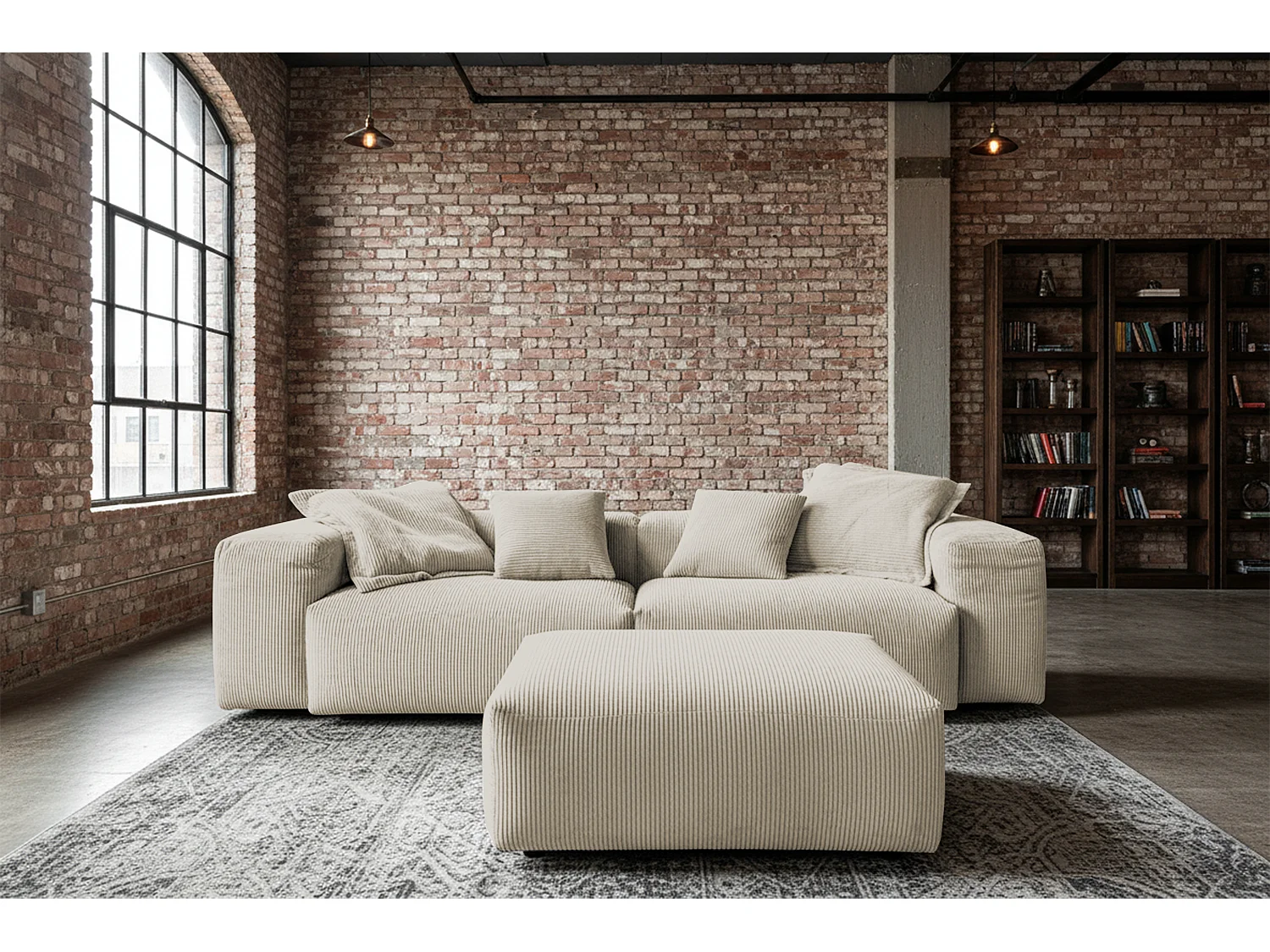 Sofa - Cremeweiß Cord - CELESTE