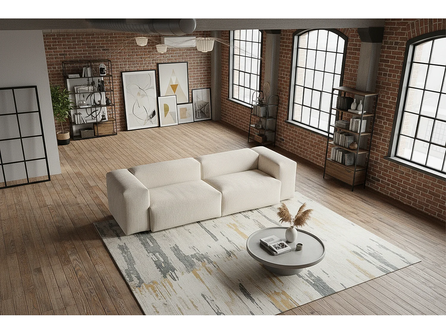 Sofa - Cremeweiß Cord - CELESTE