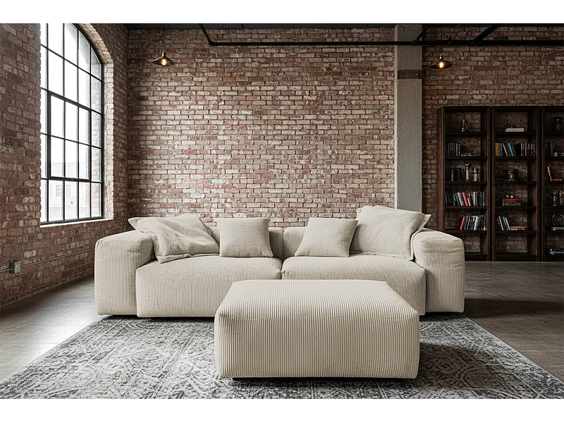 Sofa - Cremeweiß Cord - CELESTE