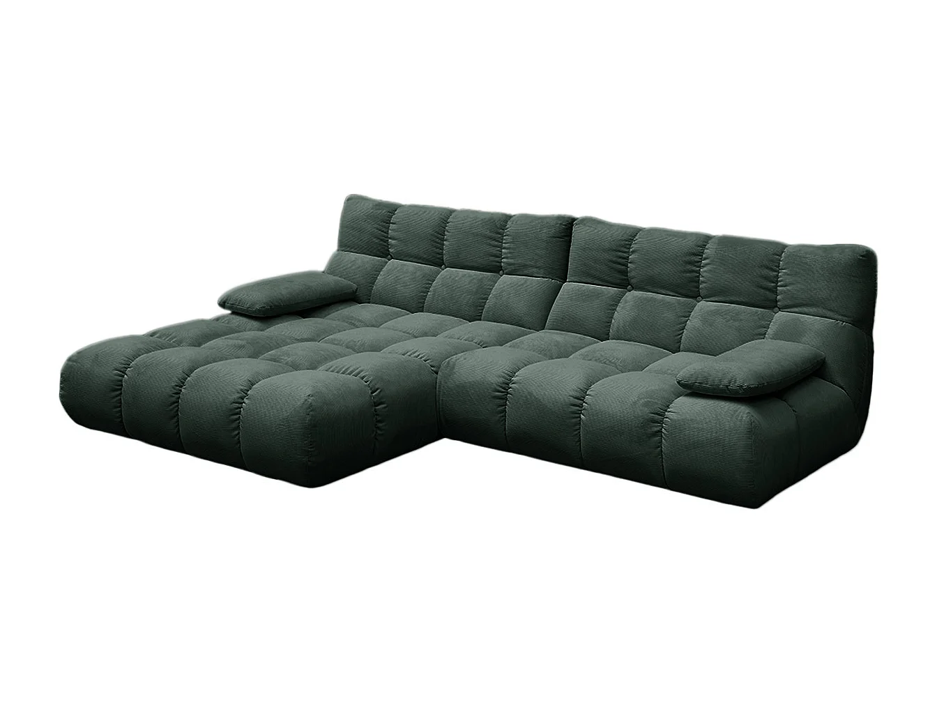 Ecksofa - Smaragdgrün Cord - VIVIEN