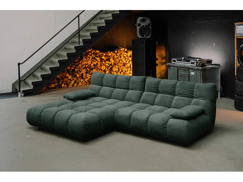 Hoekbank - Smaragdgroen Koord - VIVIEN