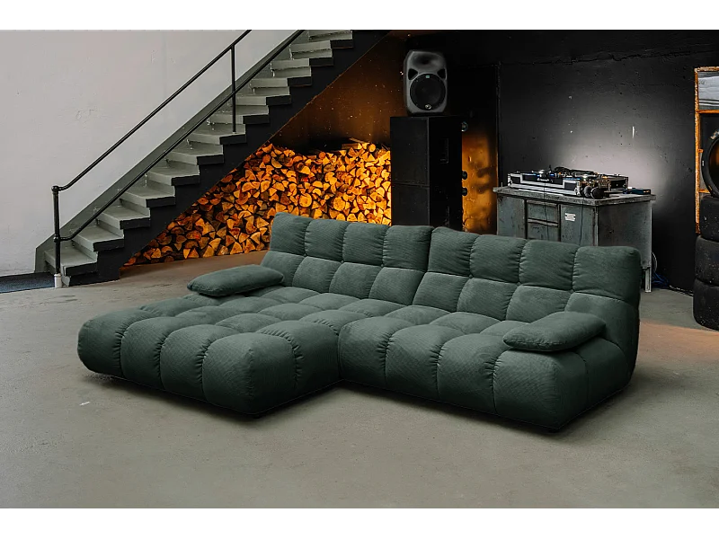 Hoekbank - Smaragdgroen Koord - VIVIEN