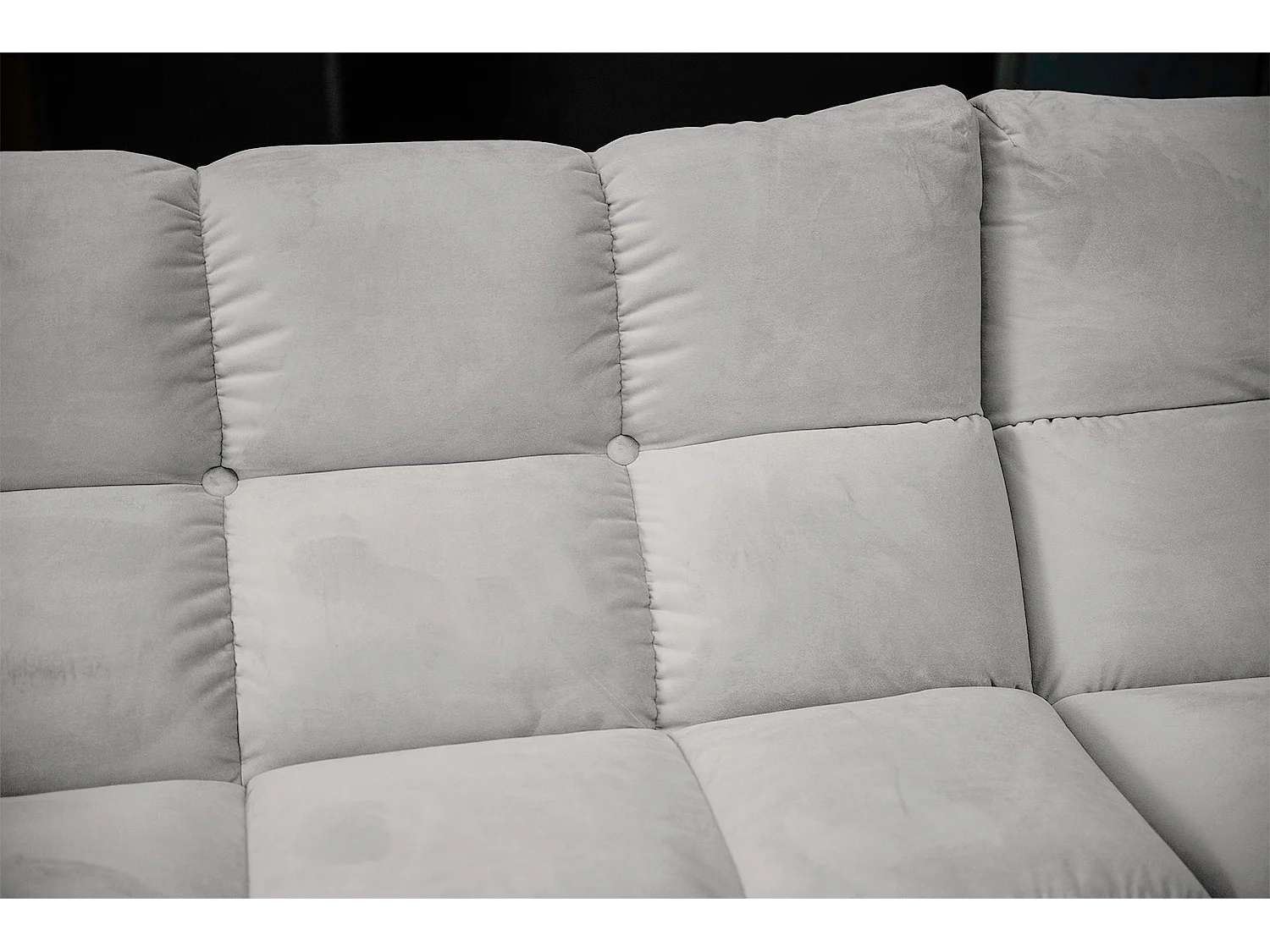 Ecksofa - Silber Velvet - VIVIEN