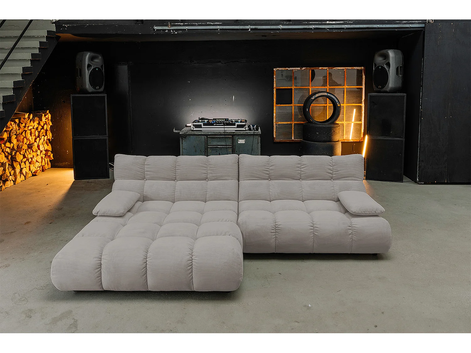 Sofá esquinero - Gris Pana - VIVIEN