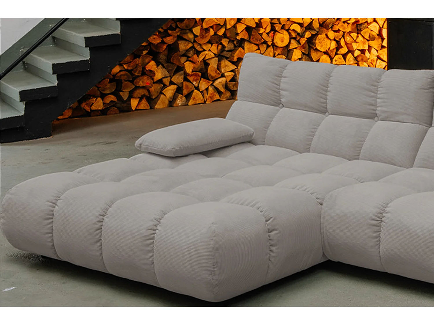 Sofá esquinero - Gris Pana - VIVIEN