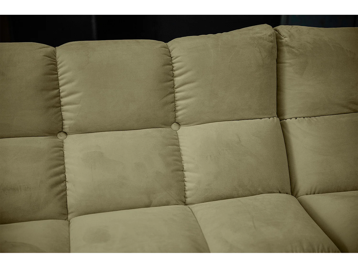 Canapé d'angle - Vert Velours - VIVIEN