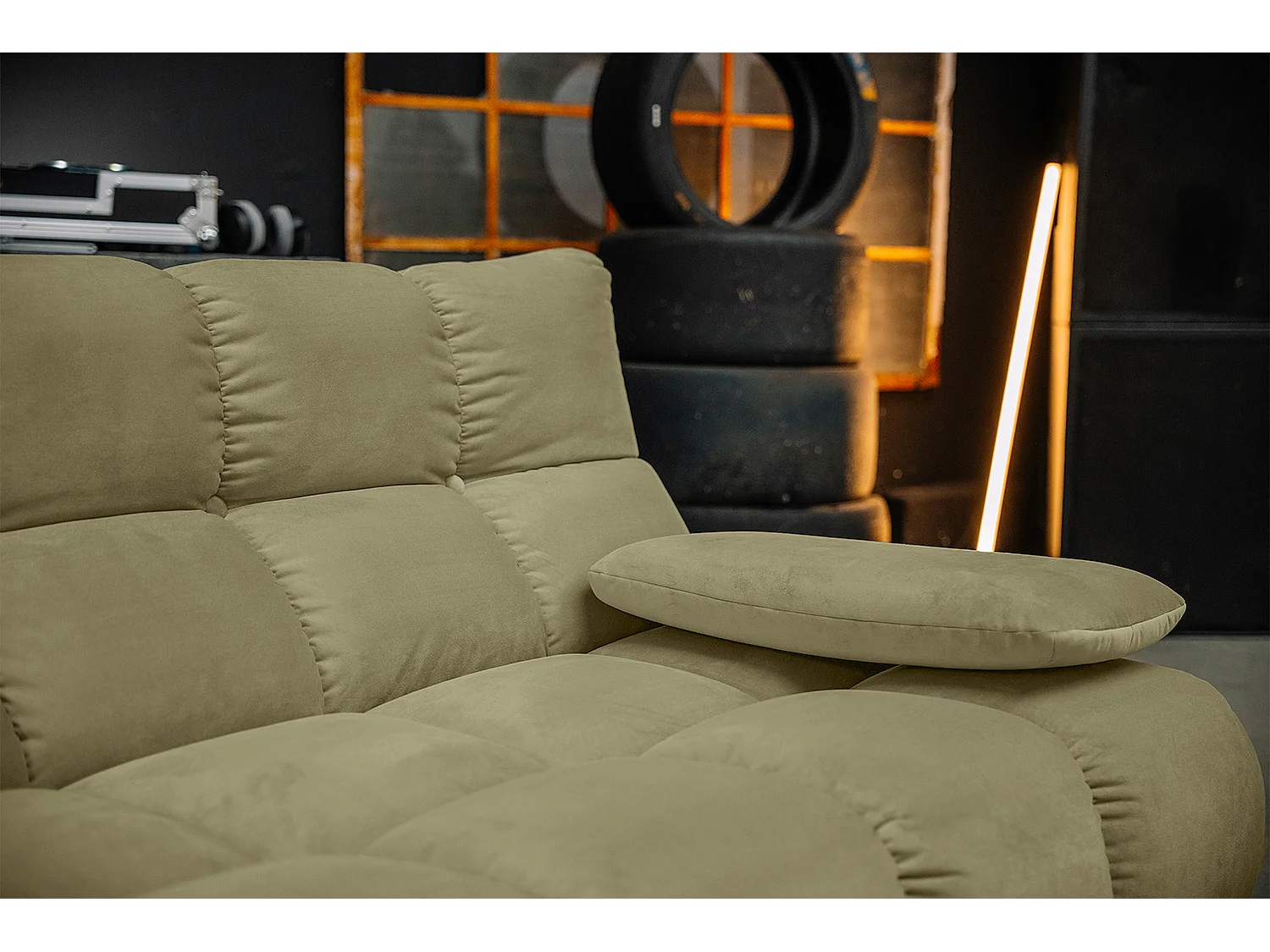 Canapé d'angle - Vert Velours - VIVIEN