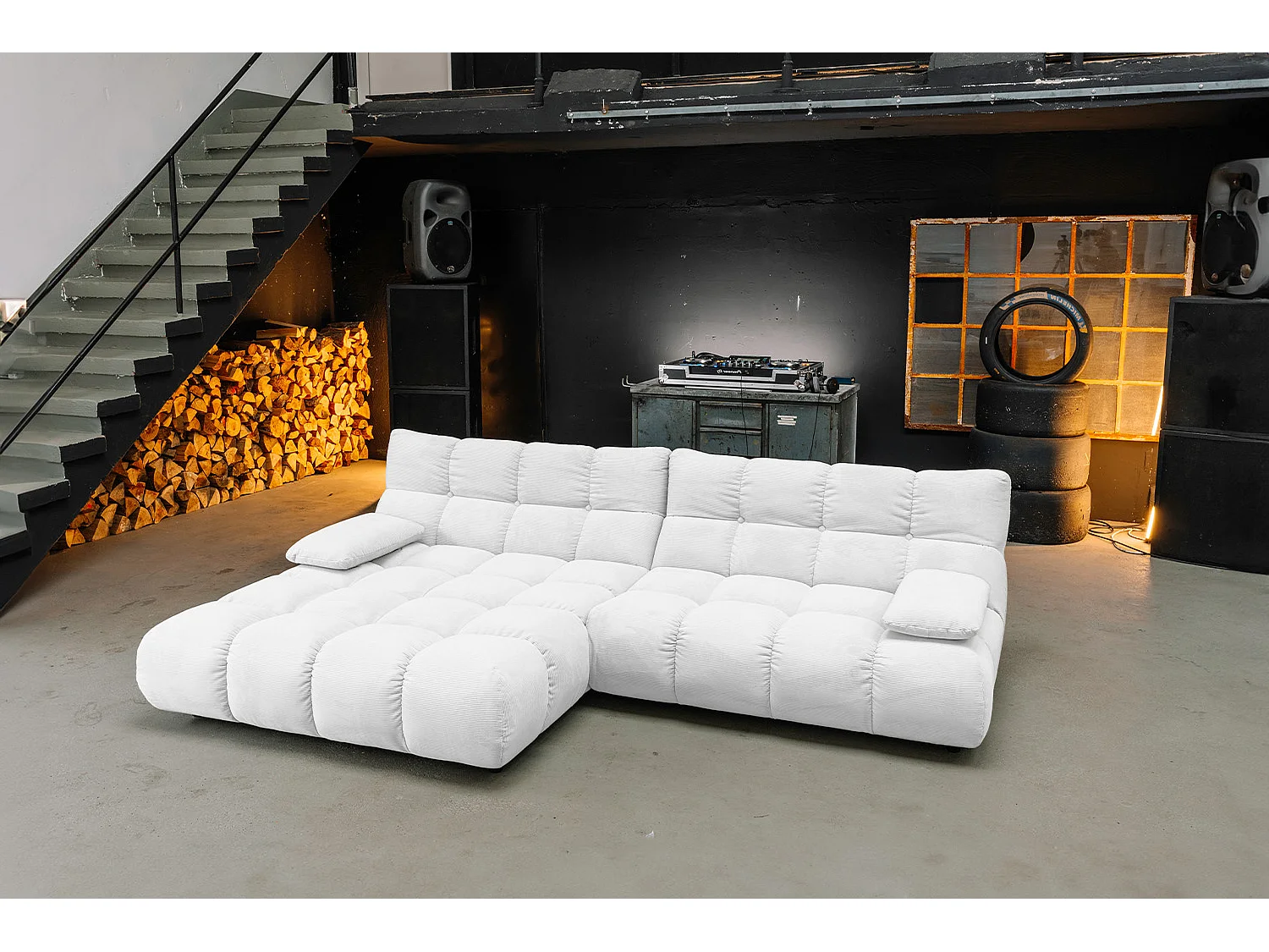 Sofá esquinero - blanco Pana - VIVIEN