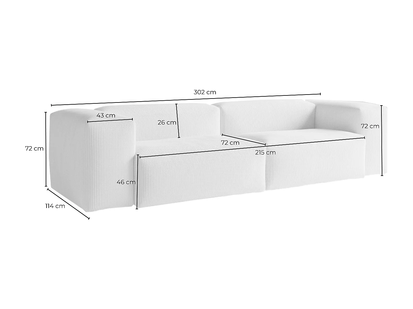 Sofa - Schwarz Lederfaserstoff - CELESTE