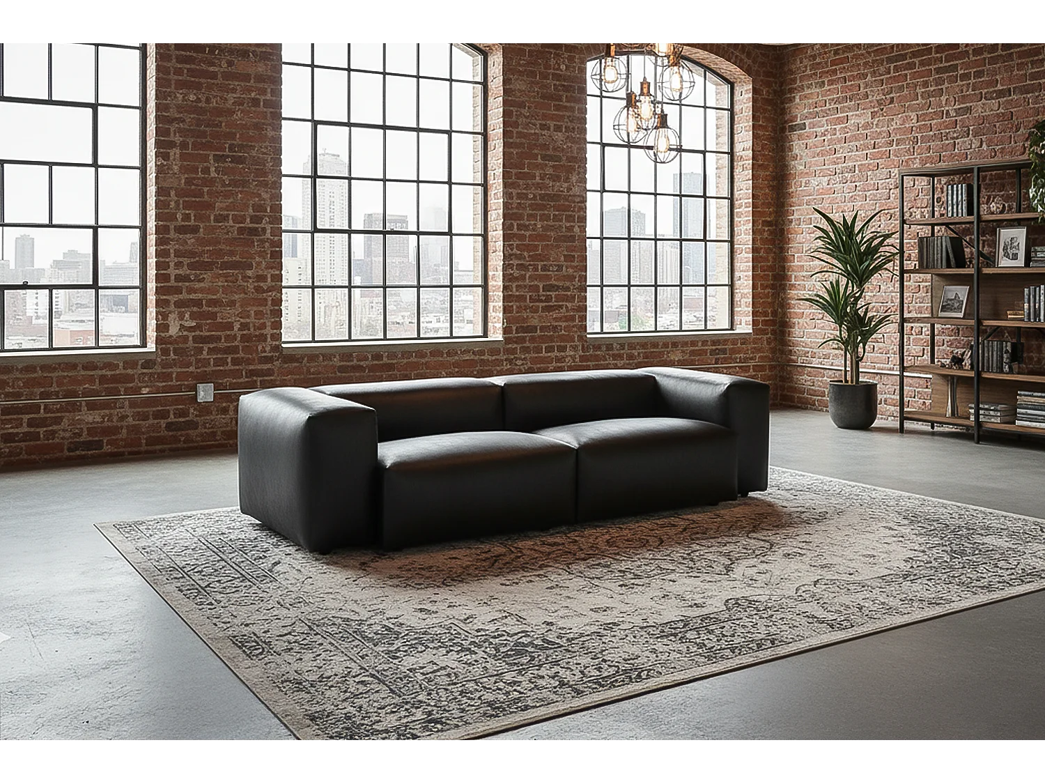 Bank - Zwart Stof van ledervezel - CELESTE