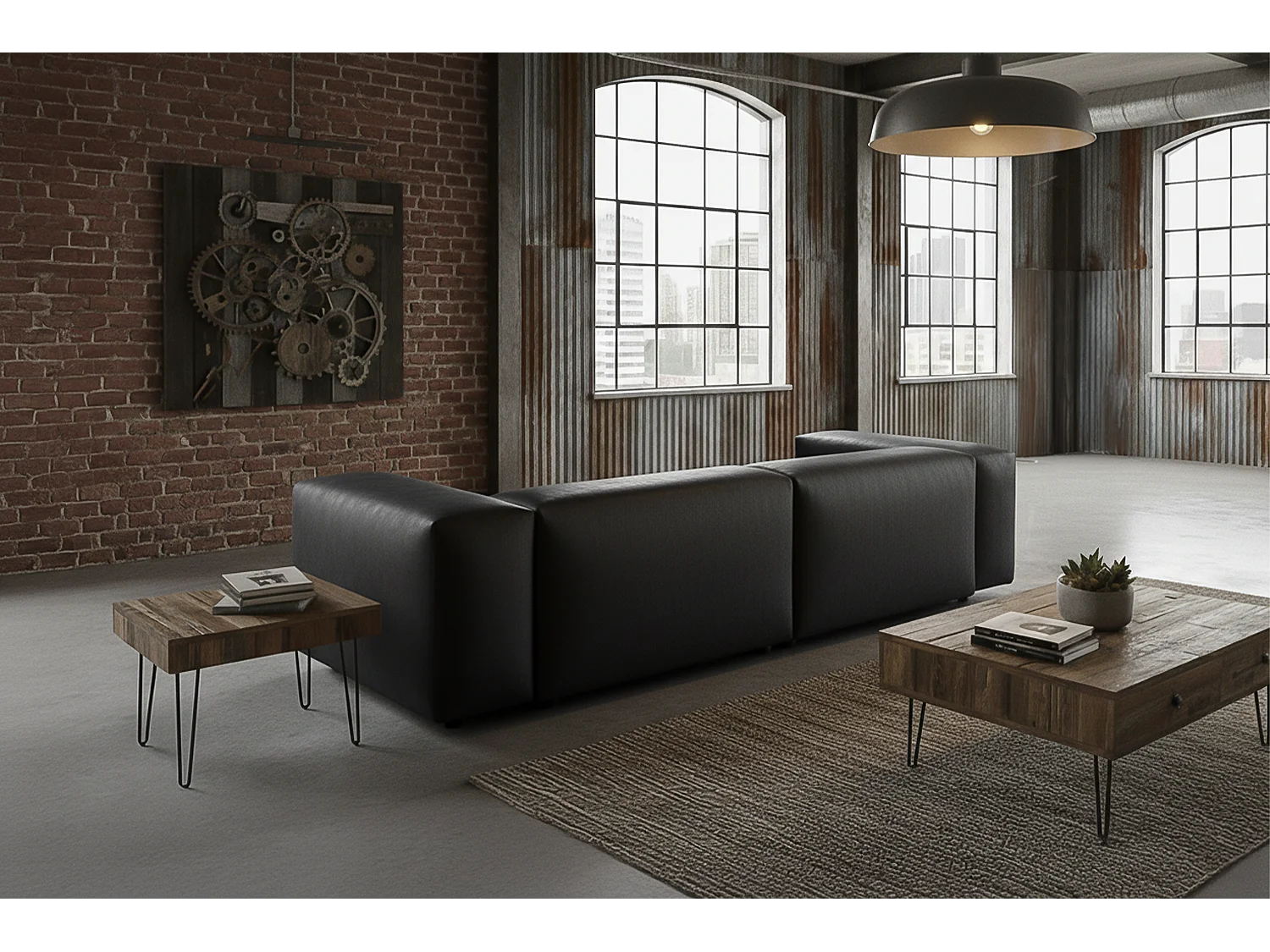 Bank - Zwart Stof van ledervezel - CELESTE