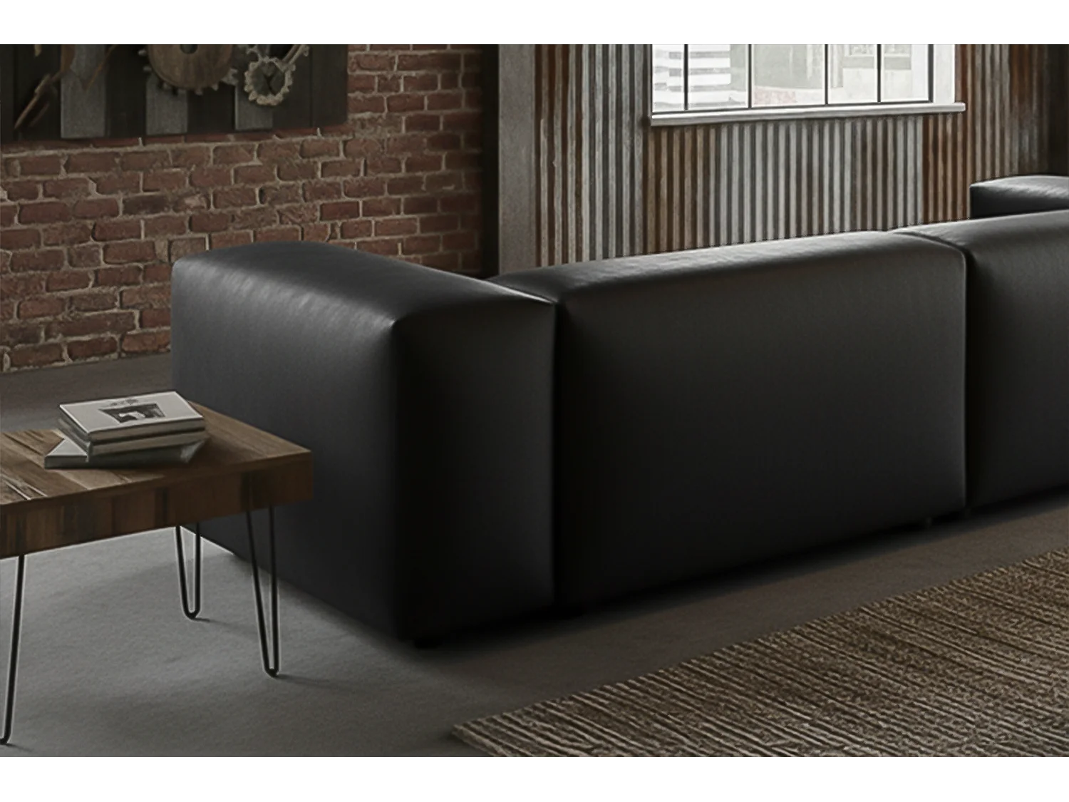 Bank - Zwart Stof van ledervezel - CELESTE
